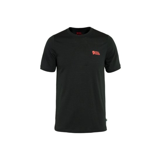 FJALLRAVEN - T-SHIRT MANICHE CORTE ABISKO LOGO IN LANA MERINO UOMO