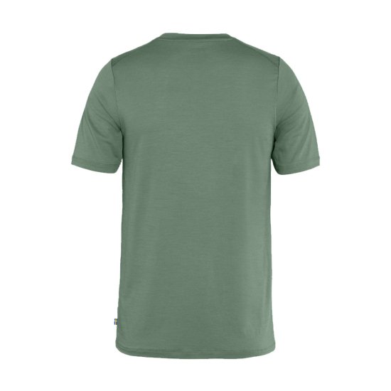 FJALLRAVEN - T-SHIRT MANICHE CORTE ABISKO LOGO IN LANA MERINO UOMO