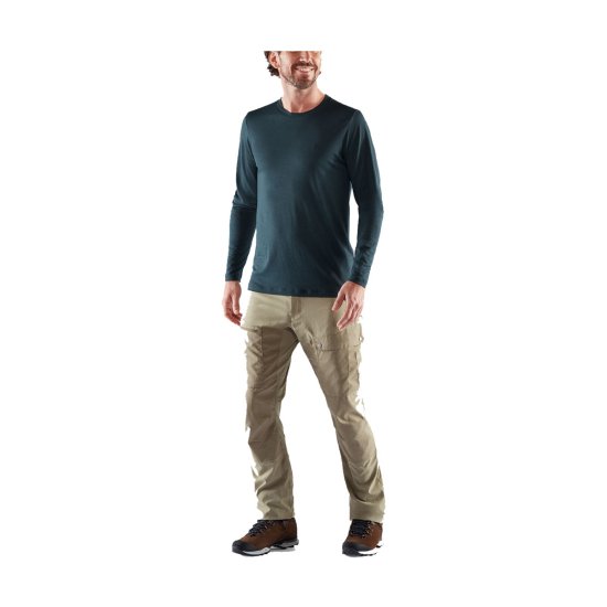 FJALLRAVEN - T-SHIRT MANICHE LUNGHE ABISKO IN LANA MERINO UOMO