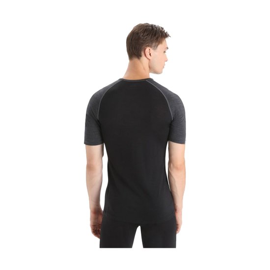 ICEBREAKER - MAGLIA MANICHE CORTE MERINO 125 ZONEKNIT UOMO NERA
