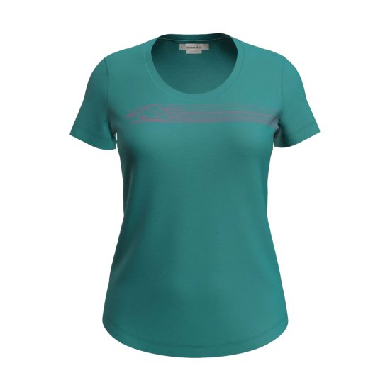 ICEBREAKER - MAGLIA MANICHE CORTE MERINO 150 TECH LITE II CAMPING LINES DONNA