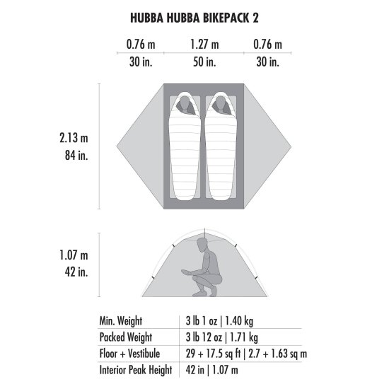 MSR - TENDA HUBBA HUBBA BIKEPACK 2