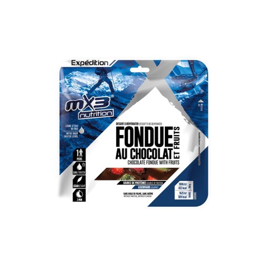 MX3 - DESSERT LIOFILIZZATO - FONDUTA AL CIOCCOLATO CON FRUTTI CROCCANTI