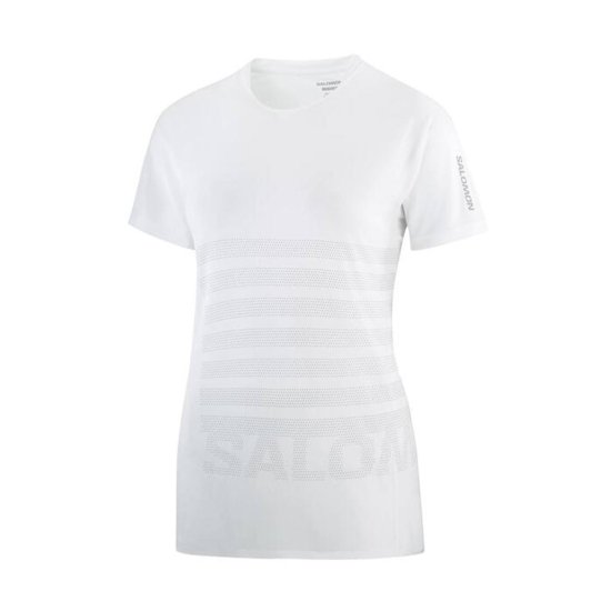 SALOMON - T-SHIRT SENSE AERO GFX DONNA BIANCO
