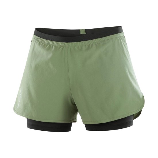 SALOMON - PANTALONCINO CROSS 2 IN 1 DONNA KAKI