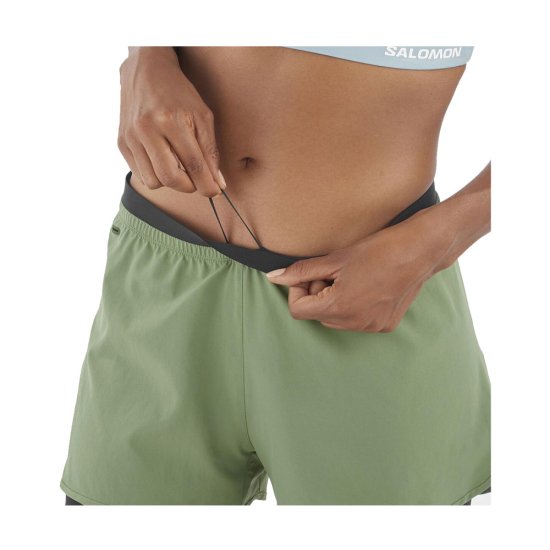 SALOMON - PANTALONCINO CROSS 2 IN 1 DONNA KAKI