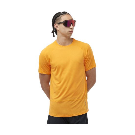 SALOMON - T-SHIRT MANICHE CORTE CROSS RUN UOMO GIALLO