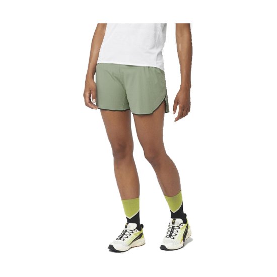 SALOMON - PANTALONCINI SENSE AERO 5 DONNA VERDE