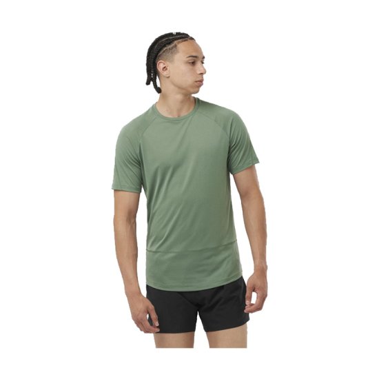SALOMON - T-SHIRT MANICHE CORTE CROSS RUN UOMO KAKI