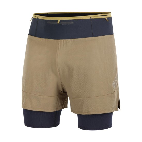 SALOMON - PANTALONCINO SENSE AERO 2 IN 1 UOMO MARRONE
