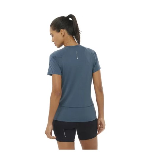 SALOMON - T-SHIRT CROSS RUN DONNA BLU SCURO