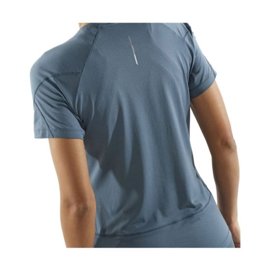 SALOMON - T-SHIRT CROSS RUN DONNA BLU SCURO