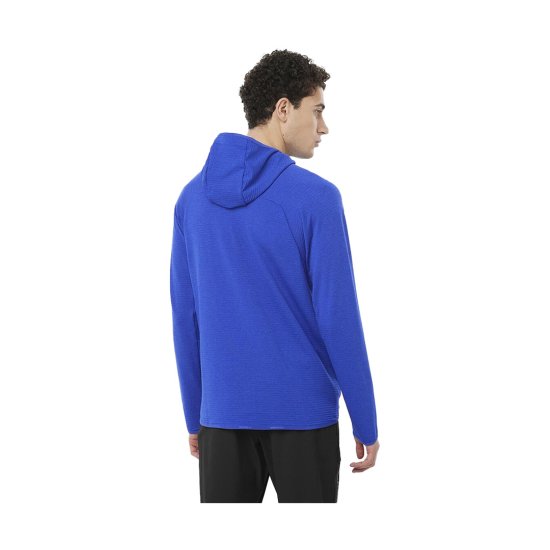 SALOMON - FELPA CON CAPPUCCIO ESSENZIALE CALDO LEGGERO UOMO BLU