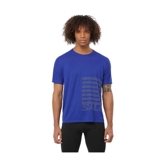 SALOMON - T-SHIRT SENSE AERO GFX UOMO BLU SCURO