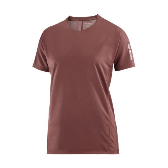 SALOMON - T-SHIRT MANICHE CORTE SENSE AERO DONNA MARRONE
