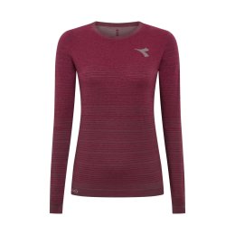 DIADORA T-shirt a maniche lunghe Stratouno donna S/M MAROON BANNER