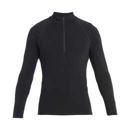 ICEBREAKER MAGLIA INTIMA MERINOFINE POLAR 300 MEZZA ZIP UOMO S BLACK