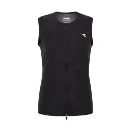 DIADORA GILET SMANICATO TECH PADDED RUN CREW DONNA XS BLACK