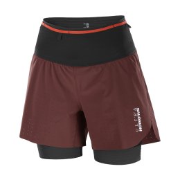 SALOMON Short S/Lab Ultra 2-in-1 donna XS DECADENT CHOCOLATE/V
