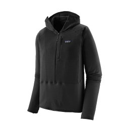 PATAGONIA PILE R1 PULL-OVER CON CAPPUCCIO UOMO XS BLK