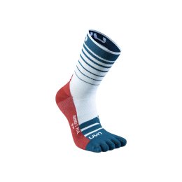 Uyn CALZINI RUNNER'S FIVE UOMO 35/38 W632_White/Blue Poseidon/Red