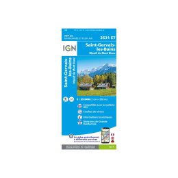 IGN Carta IGN SAINT-GERVAIS-LES-BAINS MASSICCIO DEL MONTE BIANCO
