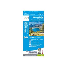 IGN CARTA NÉOUVIELLE, VALLE D'AURE, PARCO NAZIONALE DEI PIRENEI
