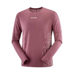 SALOMON T-SHIRT MANICHE LUNGHE SENSE AERO GFX UOMO XL NOCTURNE/WHISPER WHITE/
