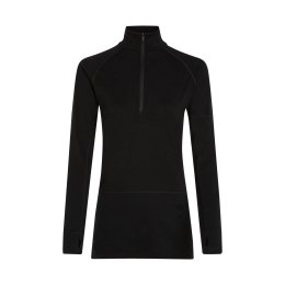 ICEBREAKER PRIMO STRATO MERINO ZONEKNIT 200 MEZZA ZIP DONNA L BLACK