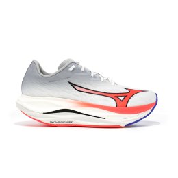 MIZUNO WAVE REBELLION FLASH 3 UOMO 8 01/White/Fiery Coral 2/Iris Bloom
