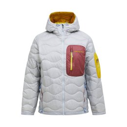 PEAK PERFORMANCE PIUMINO CON CAPPUCCIO HELIUM UTILITY DOWN UOMO XL Summit Smoke/Wild Rouge/