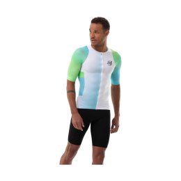 COMPRESSPORT Maglietta Stream uomo L WHITE/BLUE-GREEN