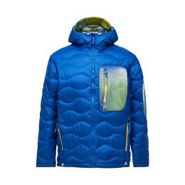 PEAK PERFORMANCE Piumino Helium AOP Utility Down Hood uomo L TRUE BLUE/AOP/