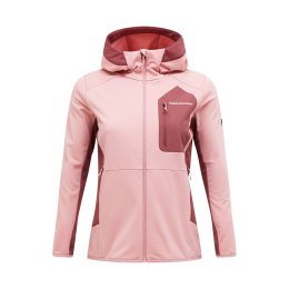 PEAK PERFORMANCE Pile tecnica Utility Light Zip Hood donna M WARM BLUSH/Wild Rouge/