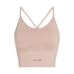 ICEBREAKER Reggiseno Merino 260 senza cuciture a coste canotta con spalline sottili donna S PINK QUARTZ