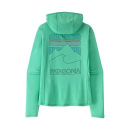 PATAGONIA Felpa con cappuccio Capilene Cool Sun Hoody Peak Visions donna XS AQTX