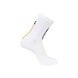 SALOMON CALZINI PULSE RACE FLAG CREW NERI 45-47 WHITE