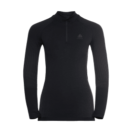ODLO SOTTOSTRATO TOP TURTLE COLLO MEZZA ZIP DONNA L 60212 - BLACK - NEW