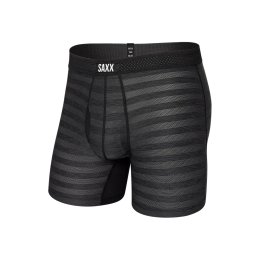 SAXX BOXER HOT SHOT BRIEF FLY UOMO M BLACK HEATHER