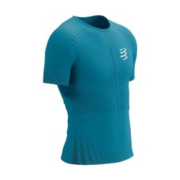 COMPRESSPORT T-SHIRT RACING MANICHE CORTE UOMO M MOSAIC BLUE/MAGNET