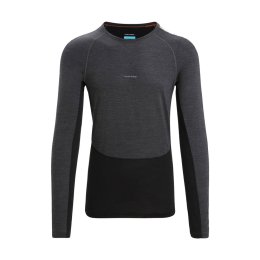 ICEBREAKER T-SHIRT MANICHE LUNGHE MERINO 125 ZONEKNIT UOMO L JET HTHR/BLK/METRO H