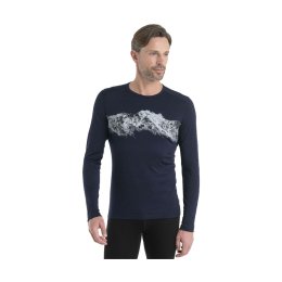 ICEBREAKER SOTTOSTRATO MERINO 200 OASIS GRAFICO GIROCOLLO UOMO XL MIDNIGHT NAVY