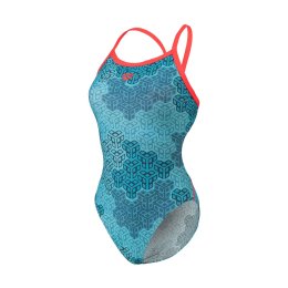 ARENA COSTUME DA BAGNO CAMO KIKKO SWIMS DONNA 40 480 / FLUO RED-WATER