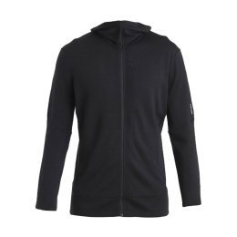 ICEBREAKER GIACCA MERINO 260 QUANTUM IV CON CAPPUCCIO UOMO S BLACK