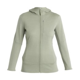 ICEBREAKER GIACCA CON CAPPUCCIO MERINO 260 QUANTUM IV DONNA XS LICHEN