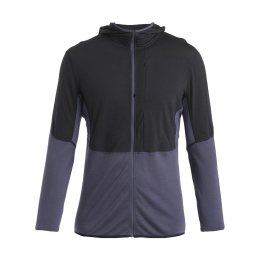 ICEBREAKER GIACCA MERINO 200 REALFLEECE DESCENDER UOMO L BLACK/GRAPHITE/CB