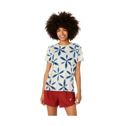 ASICS T-SHIRT MANICHE CORTE METARUN SHIBORI DONNA XS 200 / BIRCH/BLUE EXP